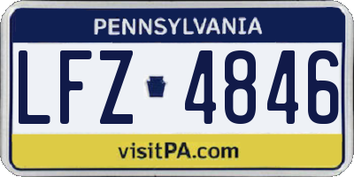 PA license plate LFZ4846