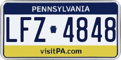 PA license plate LFZ4848