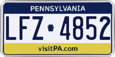 PA license plate LFZ4852
