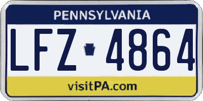 PA license plate LFZ4864