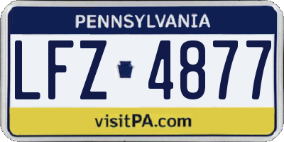 PA license plate LFZ4877