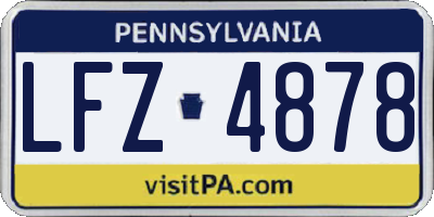 PA license plate LFZ4878