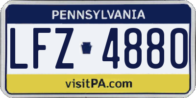 PA license plate LFZ4880