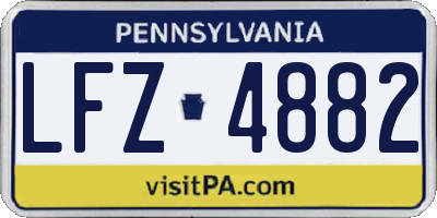 PA license plate LFZ4882