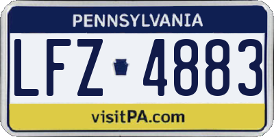 PA license plate LFZ4883
