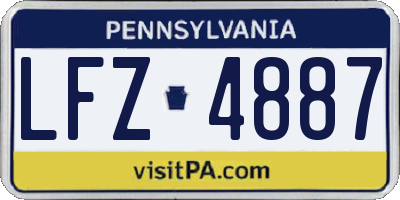 PA license plate LFZ4887
