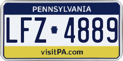 PA license plate LFZ4889