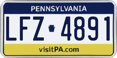 PA license plate LFZ4891