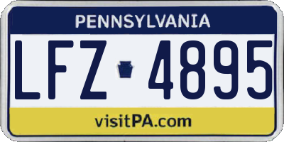 PA license plate LFZ4895