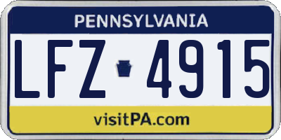 PA license plate LFZ4915