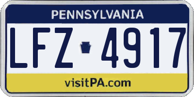PA license plate LFZ4917
