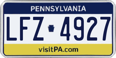 PA license plate LFZ4927