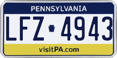 PA license plate LFZ4943