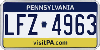 PA license plate LFZ4963