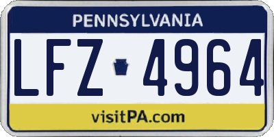 PA license plate LFZ4964