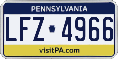 PA license plate LFZ4966