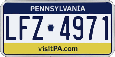PA license plate LFZ4971