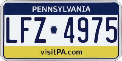 PA license plate LFZ4975