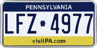 PA license plate LFZ4977