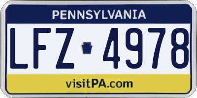PA license plate LFZ4978