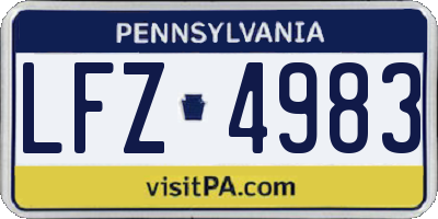 PA license plate LFZ4983