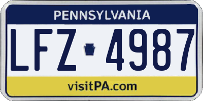PA license plate LFZ4987