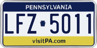 PA license plate LFZ5011