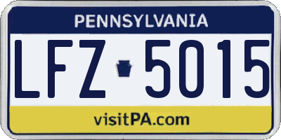 PA license plate LFZ5015