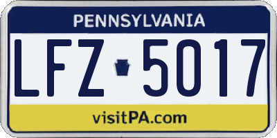 PA license plate LFZ5017