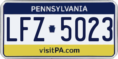 PA license plate LFZ5023