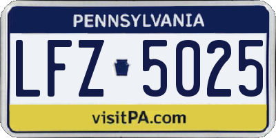 PA license plate LFZ5025