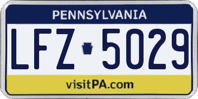 PA license plate LFZ5029