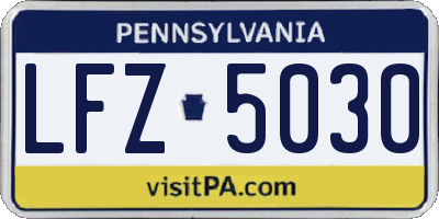 PA license plate LFZ5030