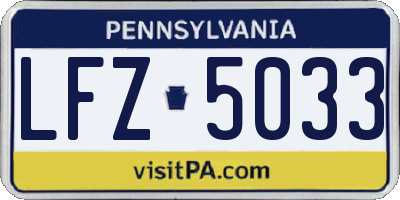 PA license plate LFZ5033