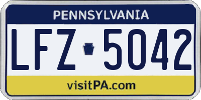 PA license plate LFZ5042
