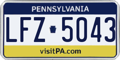 PA license plate LFZ5043