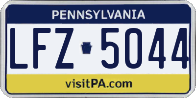 PA license plate LFZ5044