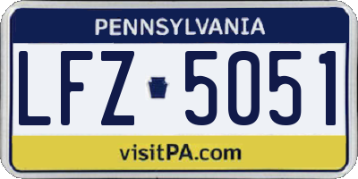 PA license plate LFZ5051