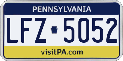 PA license plate LFZ5052
