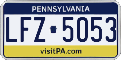 PA license plate LFZ5053