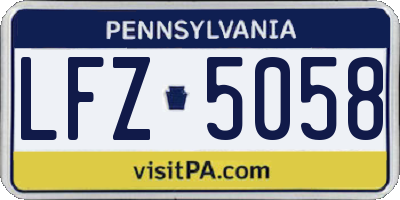 PA license plate LFZ5058