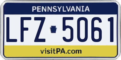 PA license plate LFZ5061