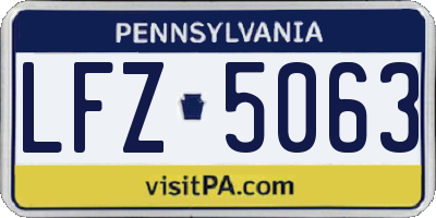 PA license plate LFZ5063