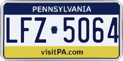 PA license plate LFZ5064
