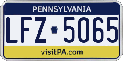 PA license plate LFZ5065