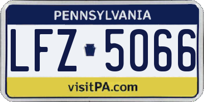 PA license plate LFZ5066