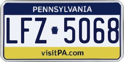 PA license plate LFZ5068
