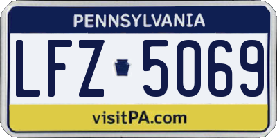 PA license plate LFZ5069