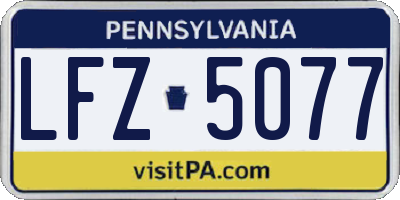 PA license plate LFZ5077
