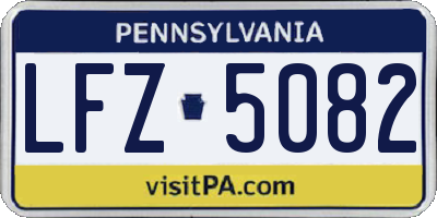 PA license plate LFZ5082